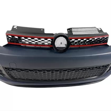 Предна броня за VW GOLF 6 с решетка и халогени - GTI дизайн
