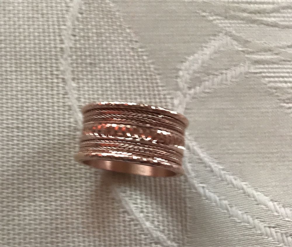 Сребърен пръстен с розова позлата Oxette 54 размер НОВ