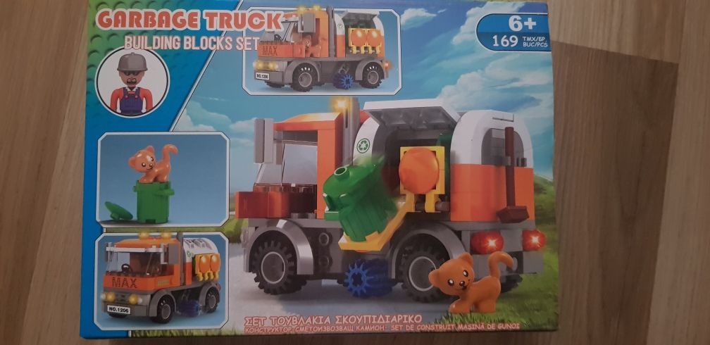 Camion gunoi de construit tip Lego,169 piese,6ani+,nou