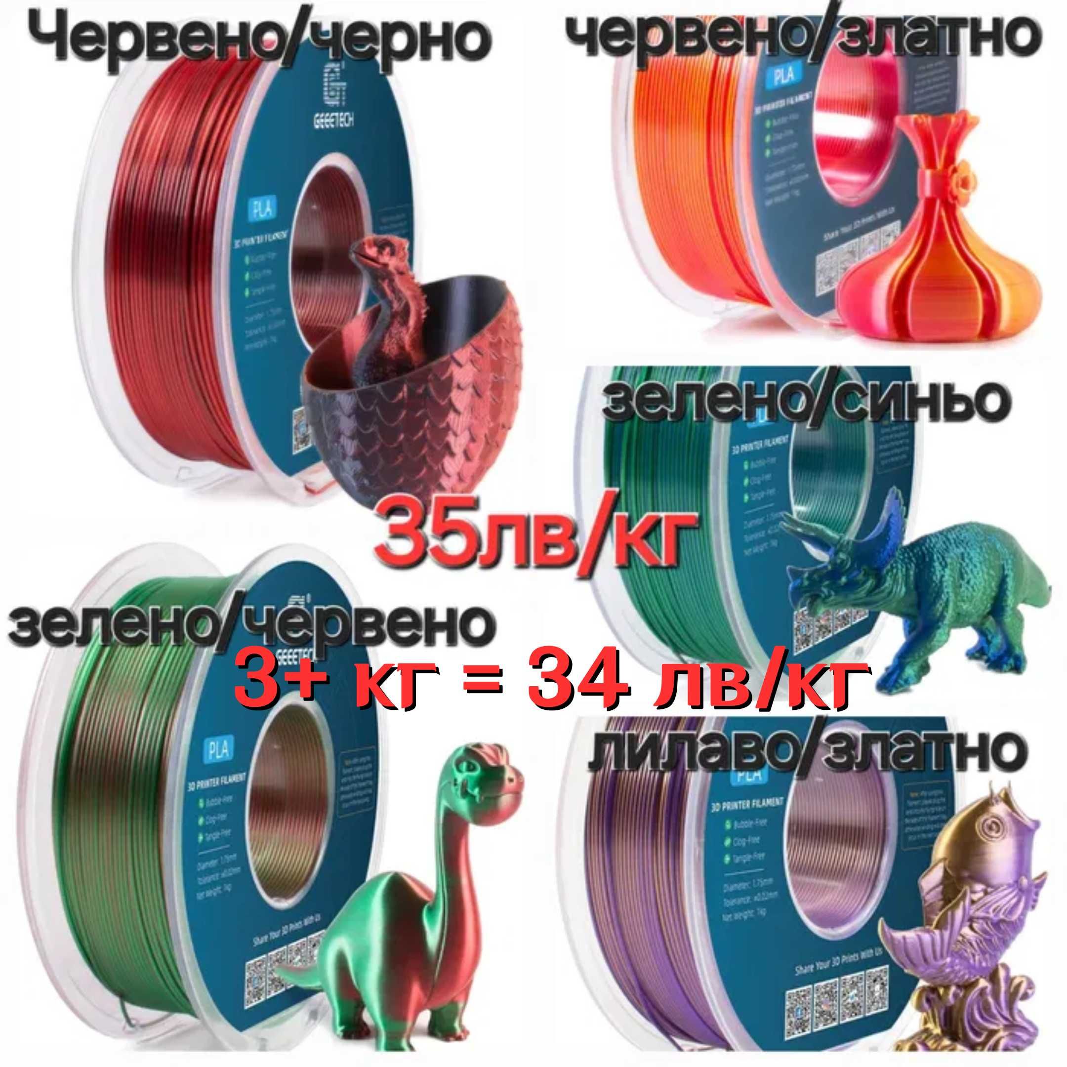 Filament филамент Нишка за 3D принтер Printer PLA PETG ABS PA6-CF TPU