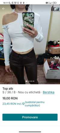 Top alb Bershka nou