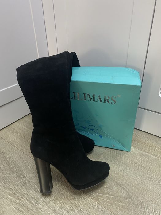 Новые ботфорты туфли кожаные замшевые