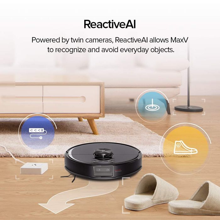 Roborock S6 MaxV - Aspirator robot, Navigare laser LiDAR, ReactiveAI