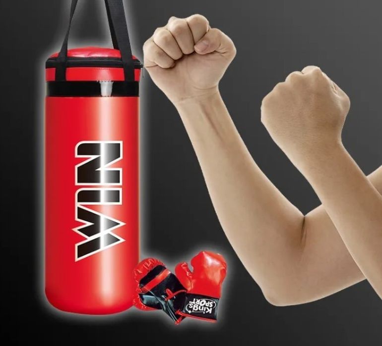 Детски комплект - Боксова круша с ръкавици 
Материал: ABS и PU ;
Цвят: