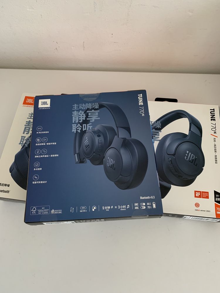 JBL Tune 770NC, Noise Cancelling, sigilate, transport inclus