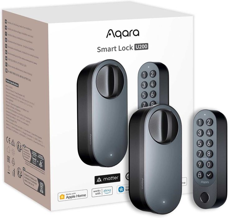 Aqara U200 - Умна брава с Matter, Apple Home Key и пръстов отпечатък