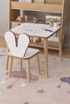 Детска маса с руло за рисуване 30м. с 1 Стол  "KinderTable"-Бял