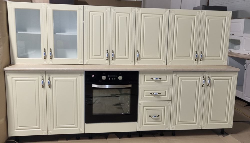 Mobila de bucatarie noua, cuptor electric,  fronturi mdf crem