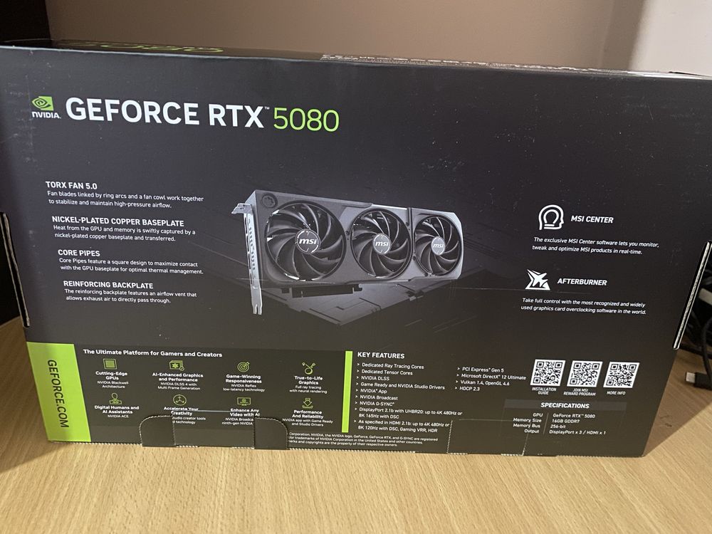 MSI GeForce RTX 5080 16Gb Shadow 3X OC Edition