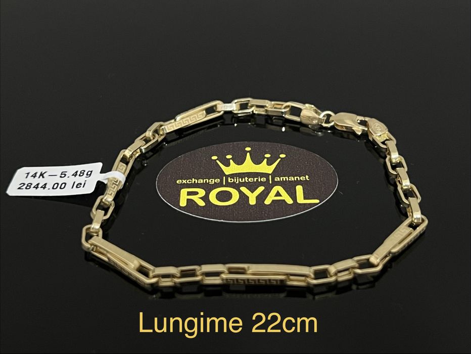 Bijuteria Royal CB : Bratara barbateasca aur nou 14k 5,48gr
