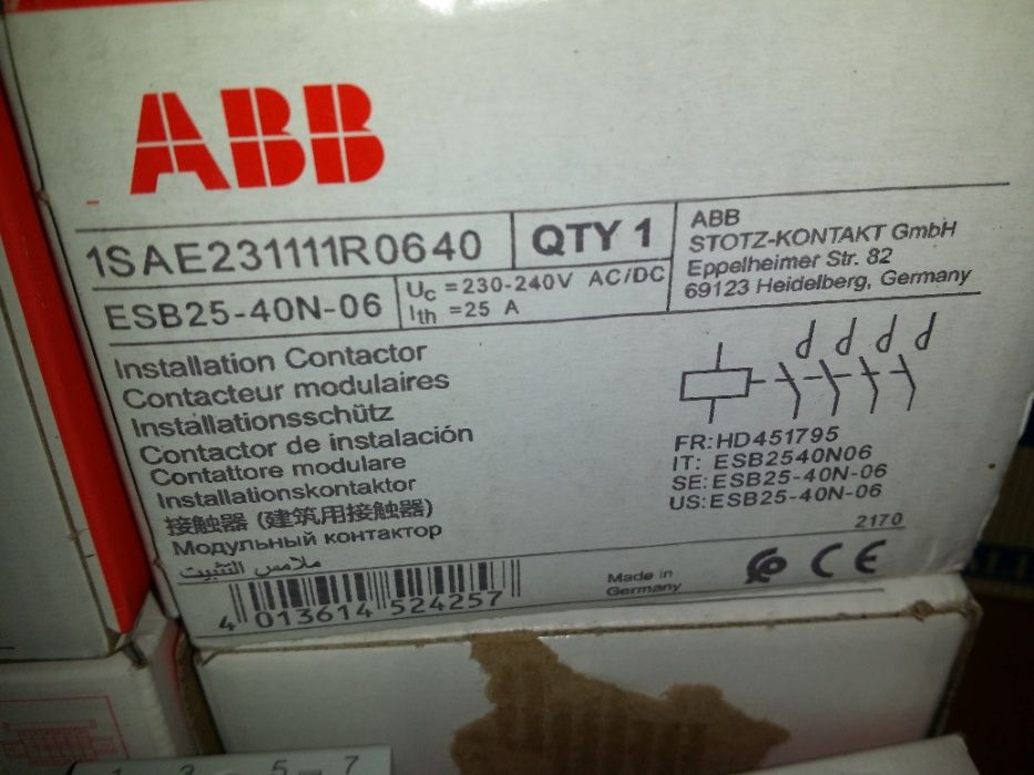 Contactori, 63-40-25A ABB 2,4poli, noi/sigilati