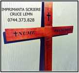 Imprimanta scriere/inscriptionare text cruce funerara lemn. Imprimanta