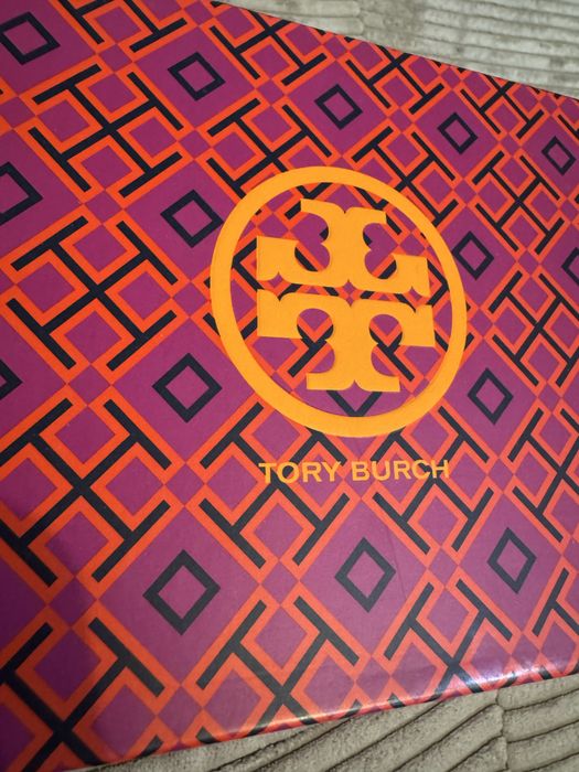 Оригинални дамски чехли Tory Burch – естествена кожа, кроко ефект