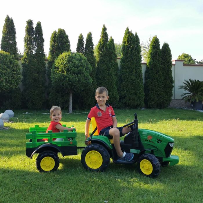 Tractor electric cu remorca pentru copii jucarie 1980x650x610