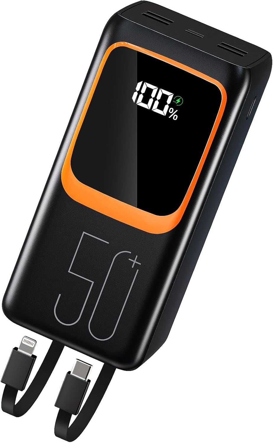 Външна батерия Power Bank 50000 mAh с вградени кабели