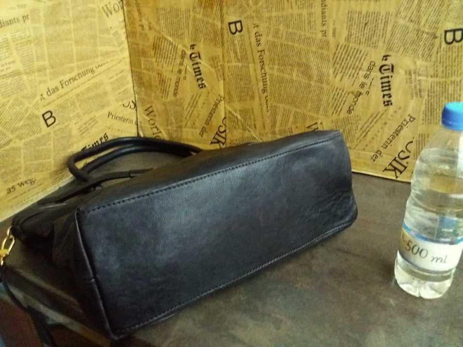 дамска кожена чанта,тъмно кафява естествена кожа