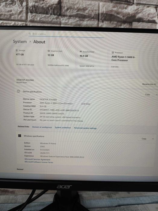 Calculator / PC Gaming / Office – Ryzen 5 5600 + RTX 3060 12GB • BLACK