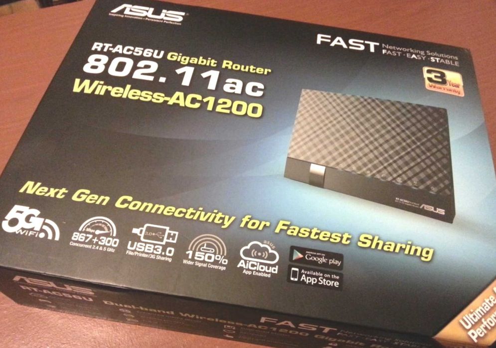 Router Wireless ASUS RT-AC66U, AC1200. Cutie completa.