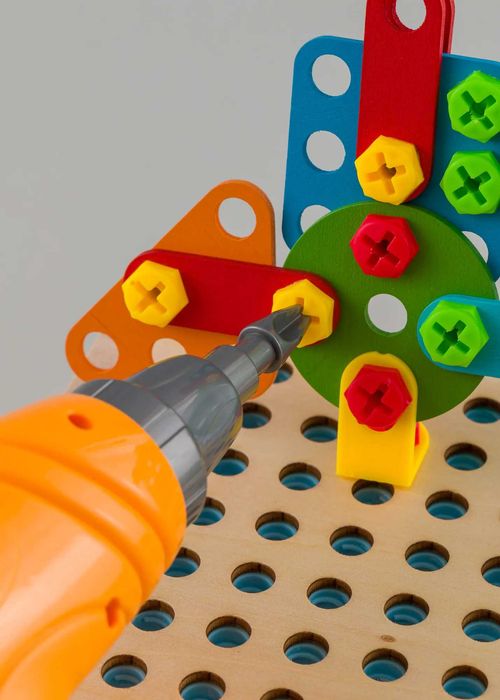 Дървена игра Монтесори инструменти и пъзел