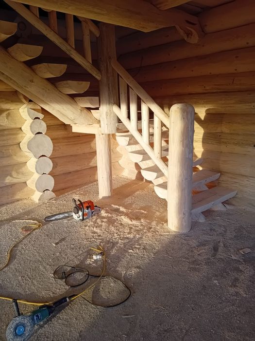 Cabane lemn rotund