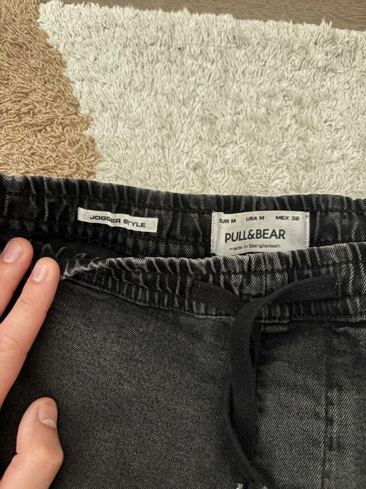 Pantaloni Barbati Negri Pull & Bear Jogger Style Marimea M 32 EUR42