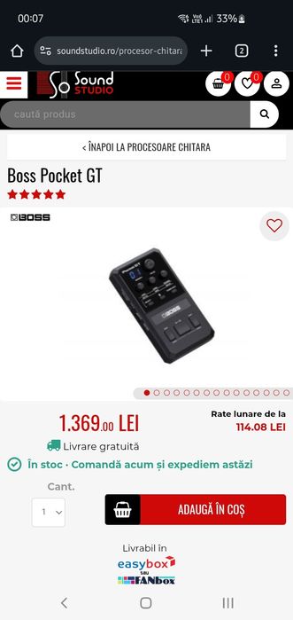 Boss Pocket GT (procesor efecte chitara/pedala/sintetizator)