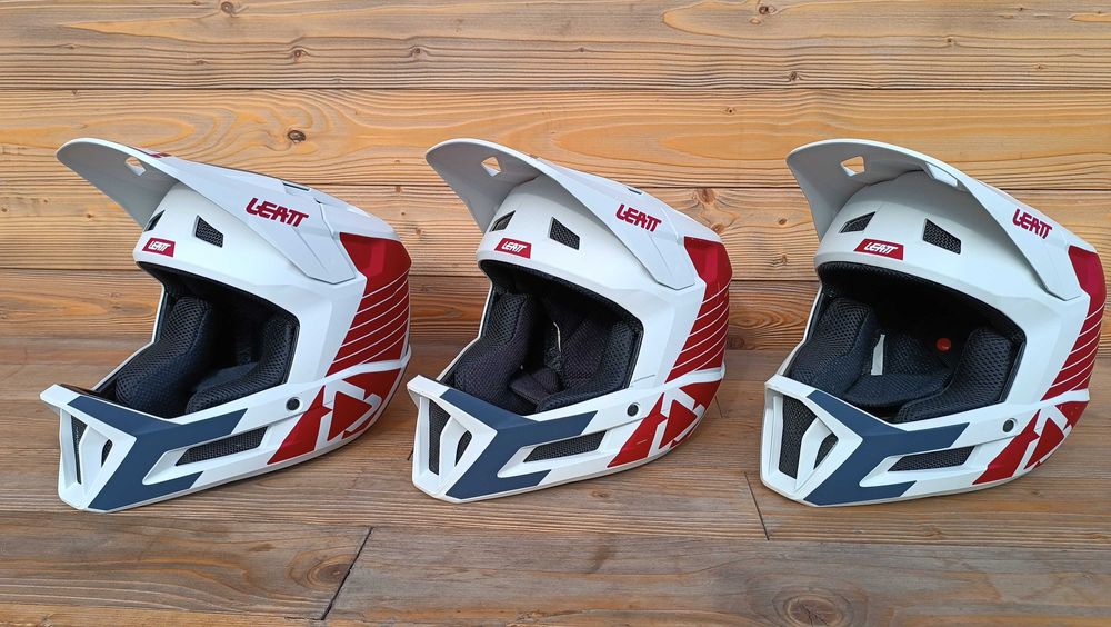 Casti full face casca second hand LEATT Gravity 1.0 negru gri alb