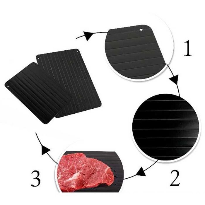 Tava dezghetare rapida carne, peste si legume din aluminiu