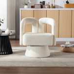 NOU Fotoliu rotativ beige, boucle