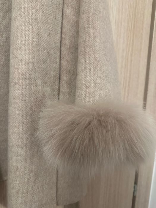 Palton din lana 100/100 cu blana vulpe