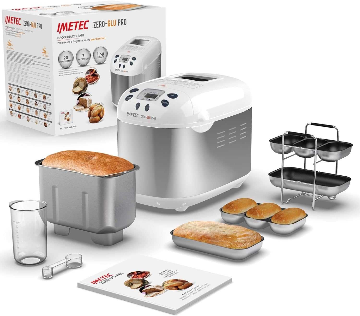Хлебопекарна Imetec 7916 Zero-Glu Pro, 920W, 20 програми