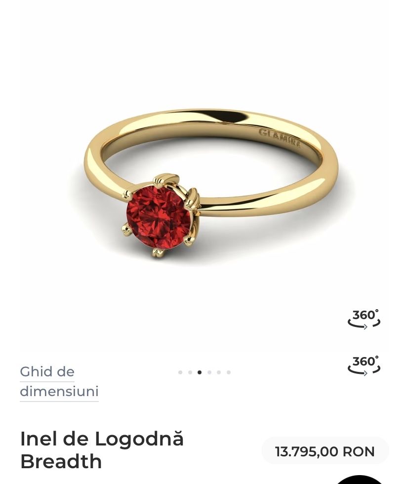 Vand inel rubin aur 18k