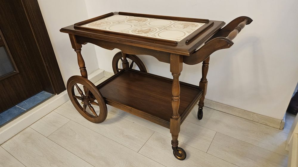 Gheridon măsuță cafea ceai vintage lemn masiv