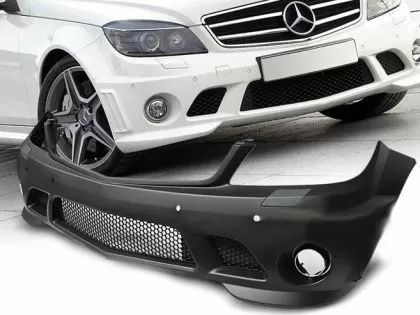 Mercedes C-class W204 (2007-2011) - AMG look-без халогени Предна броня