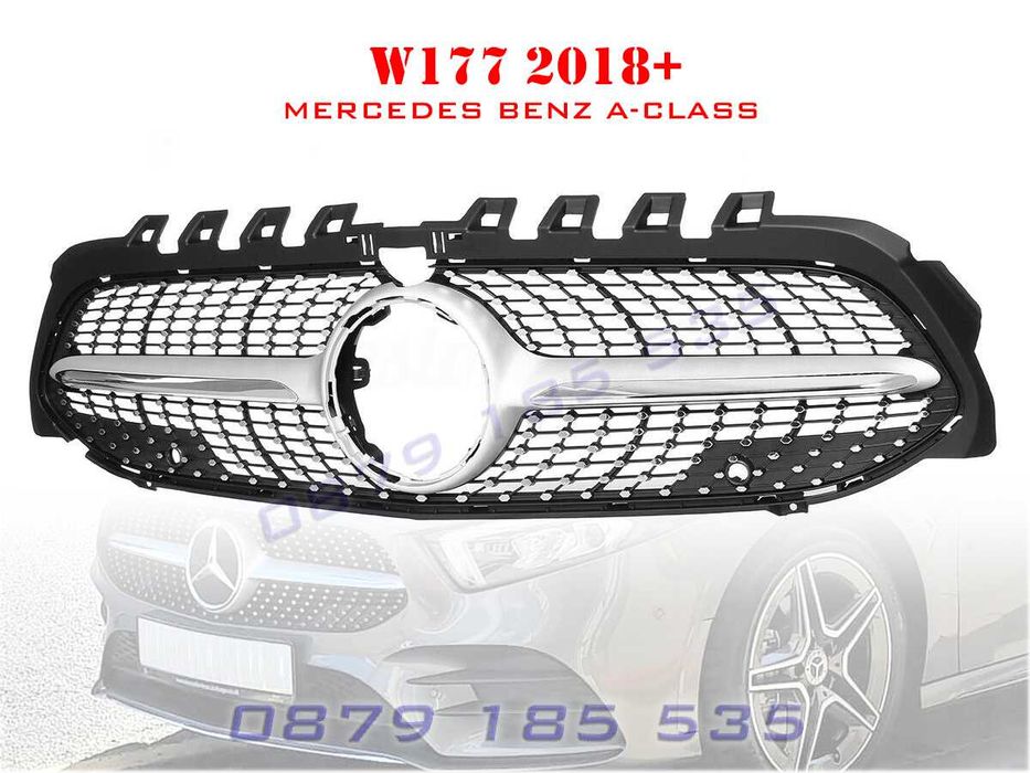 Предна решетка тип диамант Mercedes A W177 AMG тунинг грил мерцедес а