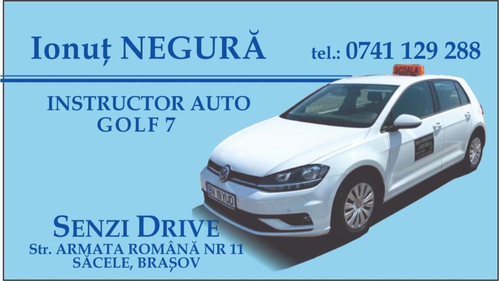 Instructor auto / Scoala soferi / ore suplimentare , vw golf 7