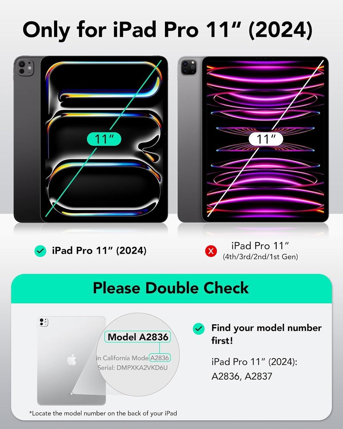 ESR iPad pro 11" M4 2024 магнитна приставка сгъваем на стойка