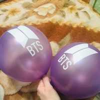 Фиолетовые воздушные шарики с лого BTS