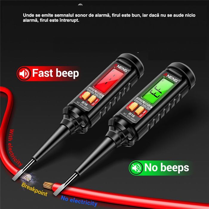 Multimetru tip stilou ANENG Tester de Tensiune Non-Contact  Lanterna