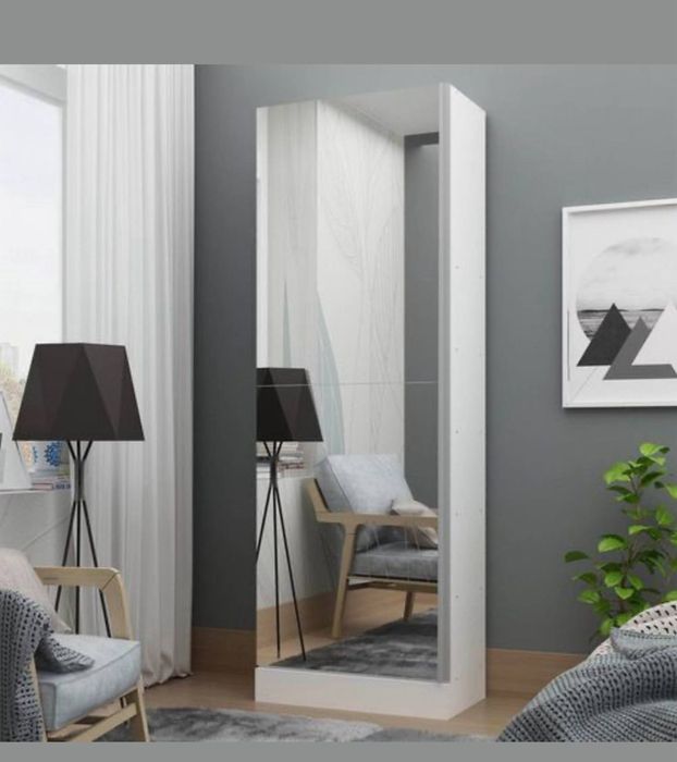 Зеркало шкаф купе с полочками