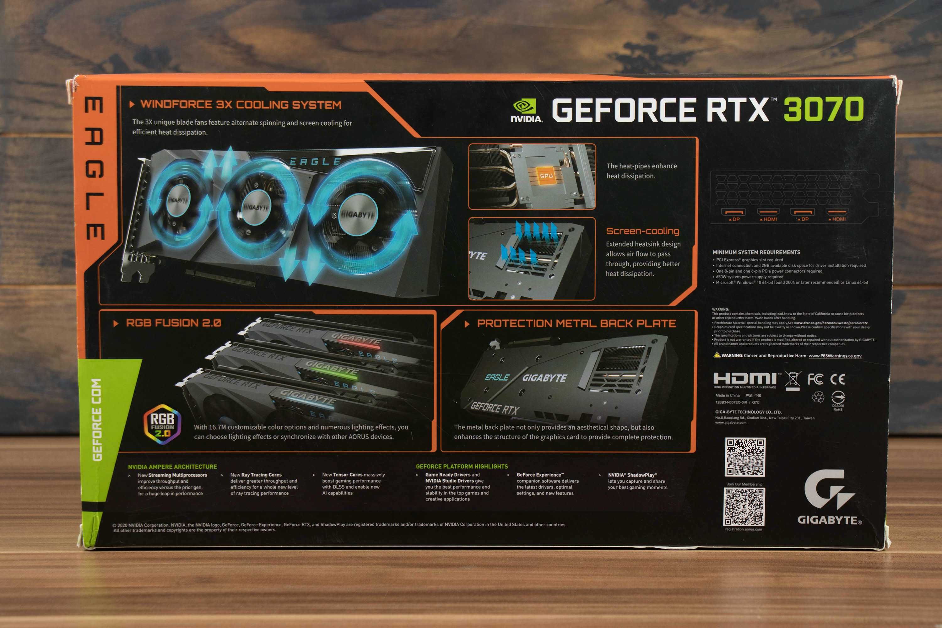 Видеокарта Gigabyte GeForce RTX 3070 EAGLE OC LHR 8G GV-N3070EAGLE