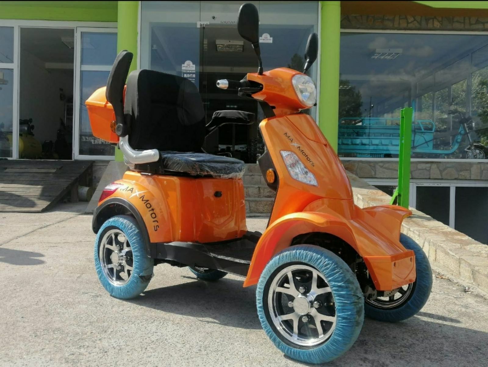 Оранжева MaXmotors Електрическа четириколка Скутер 1500w . Електрическ
