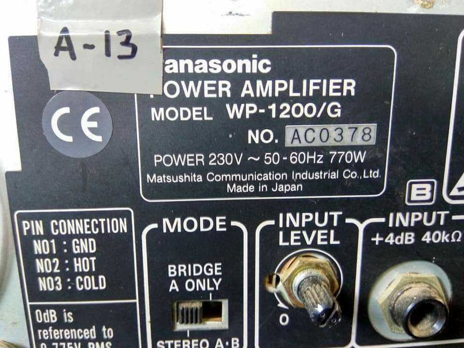 Set 2 amplificatoare studio Panasonic Ramsa WP-1200