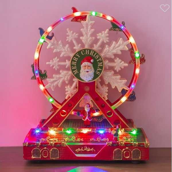 Коледно виенско колело Дядо Коледа със светлинна музика и движение
