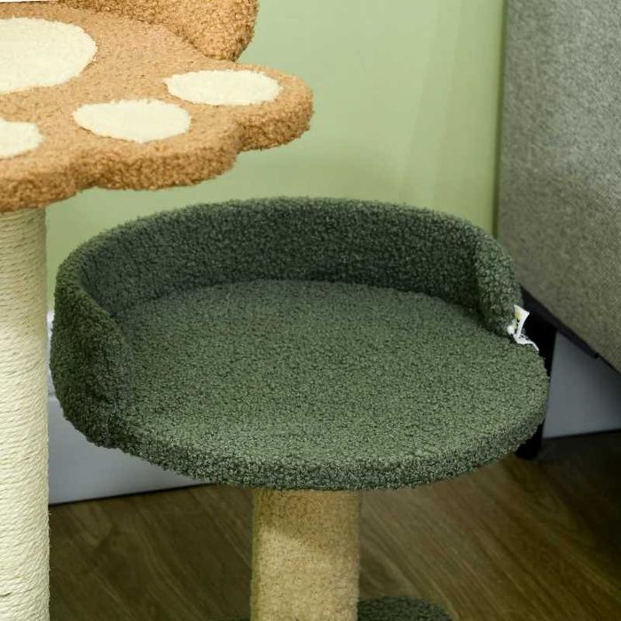 PawHut Малко котешко дърво с 2 зони за почивка, включително играчки