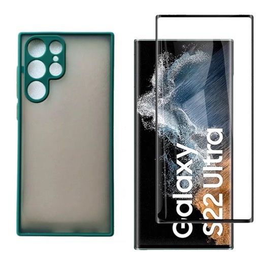 Samsung S22/S23/S24 Ultra Husa Silicon Hybrid Case si Folie Sticla CRB
