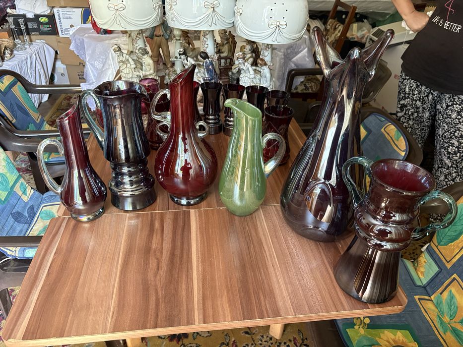 Vaze și ulcioare vintage din sticlă