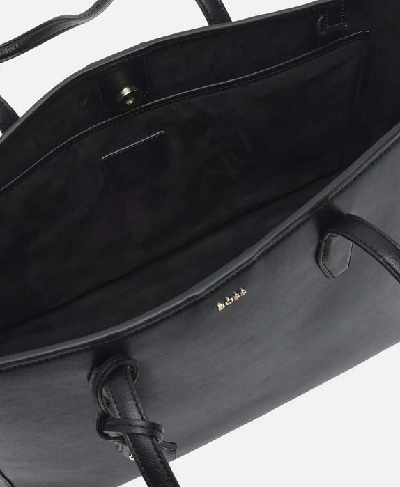 Оригинална черна Чанта BOSS Numah Leather shopper