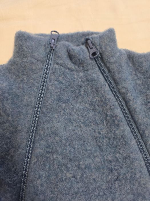 Overall cu mănuși și botoșei lână merinos fleece, Joha - Basic Blue