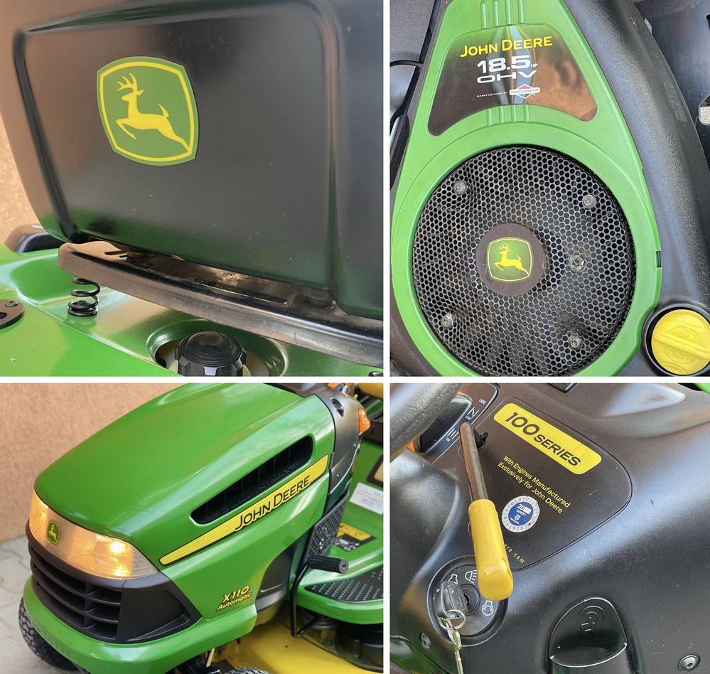 Tractoraș de tuns iarba/gazon John Deere X 110 R 603cc/ 18.5 cai !